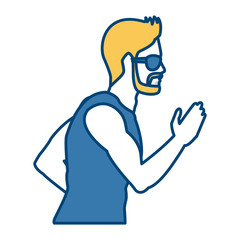 Fitness man running icon vector illustration graphic design