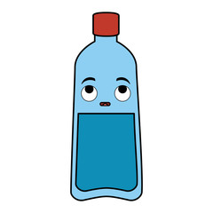 bottle water plastic kawaii character vector illustration design