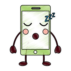mobile phone character emoticon face kawaii vector illustration   drawing design