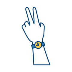 Hand with wristwatch icon vector illustration graphic design