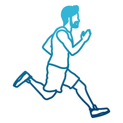 Fitness man running icon vector illustration graphic design