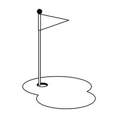 golf hole with flag vector illustration design