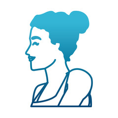 Fitness woman profile icon vector illustration graphic design