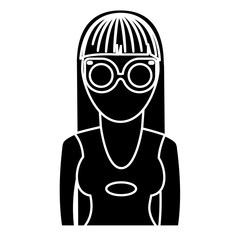 hipster woman icon