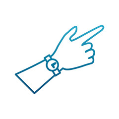 Hand with wristwatch icon vector illustration graphic design
