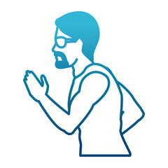 Fitness man profile icon vector illustration graphic design