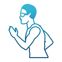 Fitness man profile icon vector illustration graphic design