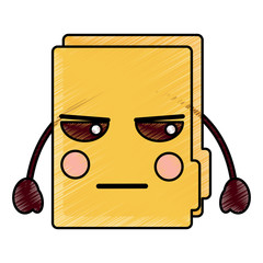 folder document kawaii cute cartoon vector illustration drawing design