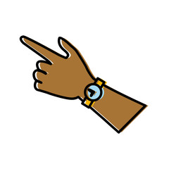 Hand with wristwatch icon vector illustration graphic design