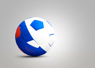 soccer football ball 3d rendering russian red blue colored