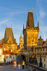 View on old-town bridge tower in Prague, Czech Republic. 