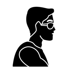 Man head with sunglasses icon vector illustration graphic design