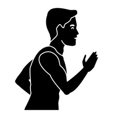 Fitness man running icon vector illustration graphic design