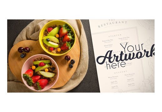 Menu Mockup with Fruit and Granola 1