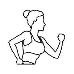 Fitness woman running icon vector illustration graphic design