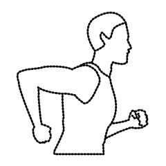 Fitness man running icon vector illustration graphic design