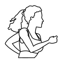 Fitness woman running icon vector illustration graphic design