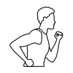 Fitness man running icon vector illustration graphic design
