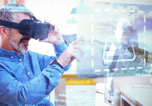 VR Mockup of Business Man in Office 2