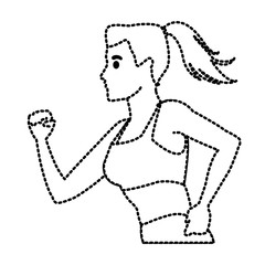 Fitness woman running icon vector illustration graphic design