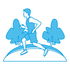 Man running at park icon vector illustration graphic design