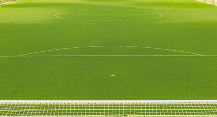 synthetic football field seen from above in Spain