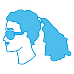 Woman head witn sunglasses icon vector illustration graphic design