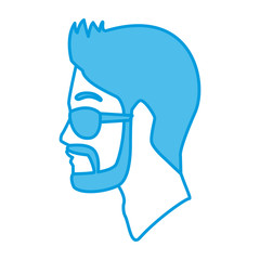 Man head with sunglasses icon vector illustration graphic design