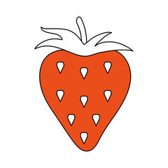 Strawberry fruit symbol icon vector illustration graphic design