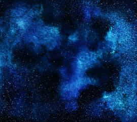 Space illustration. Abstract space background with stars and nebula.