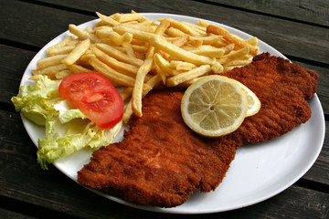 organisch, lifestyle, wiener, schnitzel, pommes, modern, neu, werbetafel, urbano
