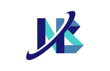 NB Ellipse Swoosh Ribbon Letter Logo