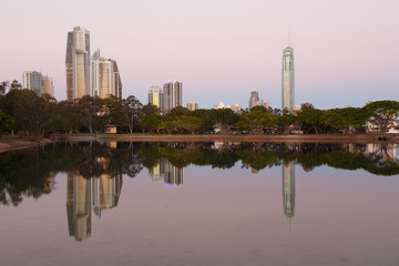 Australian modern city in the evening