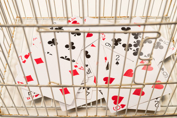 Cards inside a cage