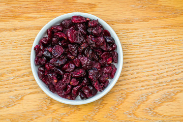 Closeup of a Bowl Full of Dried Cranberries