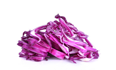 Purple cabbage piece on a white background