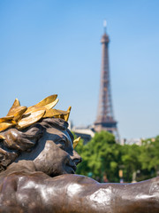 Pont Alexandre III und Eiffelturm in Paris, Frankreich