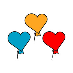 Heart Balloon Vector Template Design