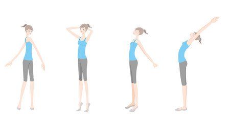 Obraz premium ヨガをする女性のイラスト