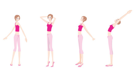 ヨガをする女性のイラスト