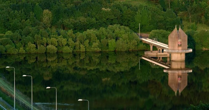 Scammonden Reservoir & Reflection; M62 And Reflections; West Yorkshire, England