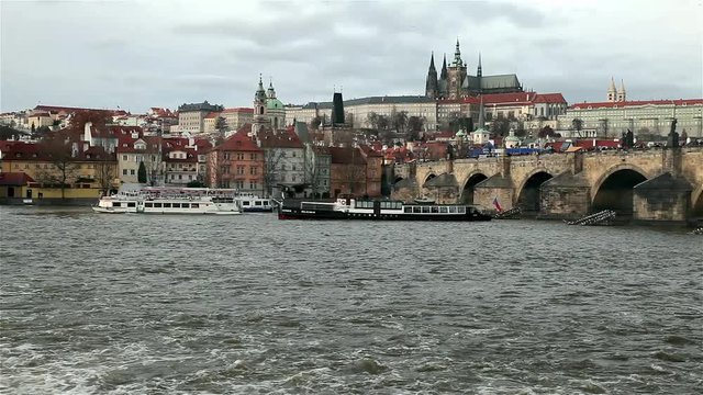Vltava River, Charles Bridge & St. Vitus Cathedral; Prague; Prague & Czech Republic