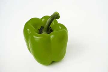 Macro shot of sweet bell pepper isolated on white background