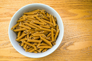 Bowl of Whole Wheat Pasta - Penne Noodles