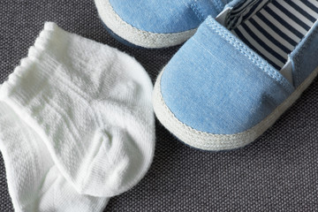 Closeup of baby footwear