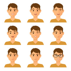 Man avatars facial expressions