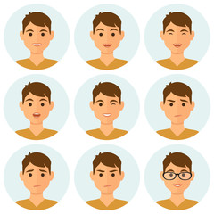 Obraz premium Man avatars facial expressions