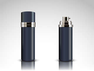 Dark blue spray bottle mockup