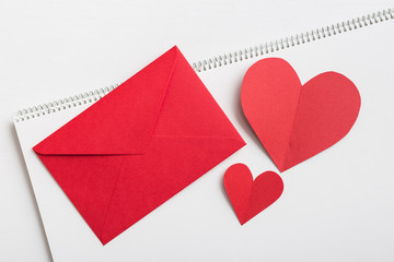 赤いハートとラブレター スケッチブック