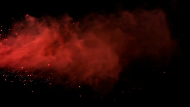 Red Powder Paint Explosion Slow Motion 2000fps